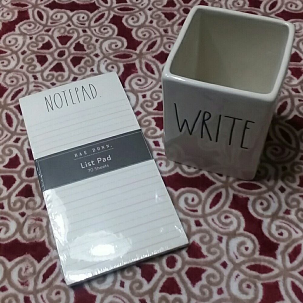 Rae Dunn Notepad and Pencil Holder